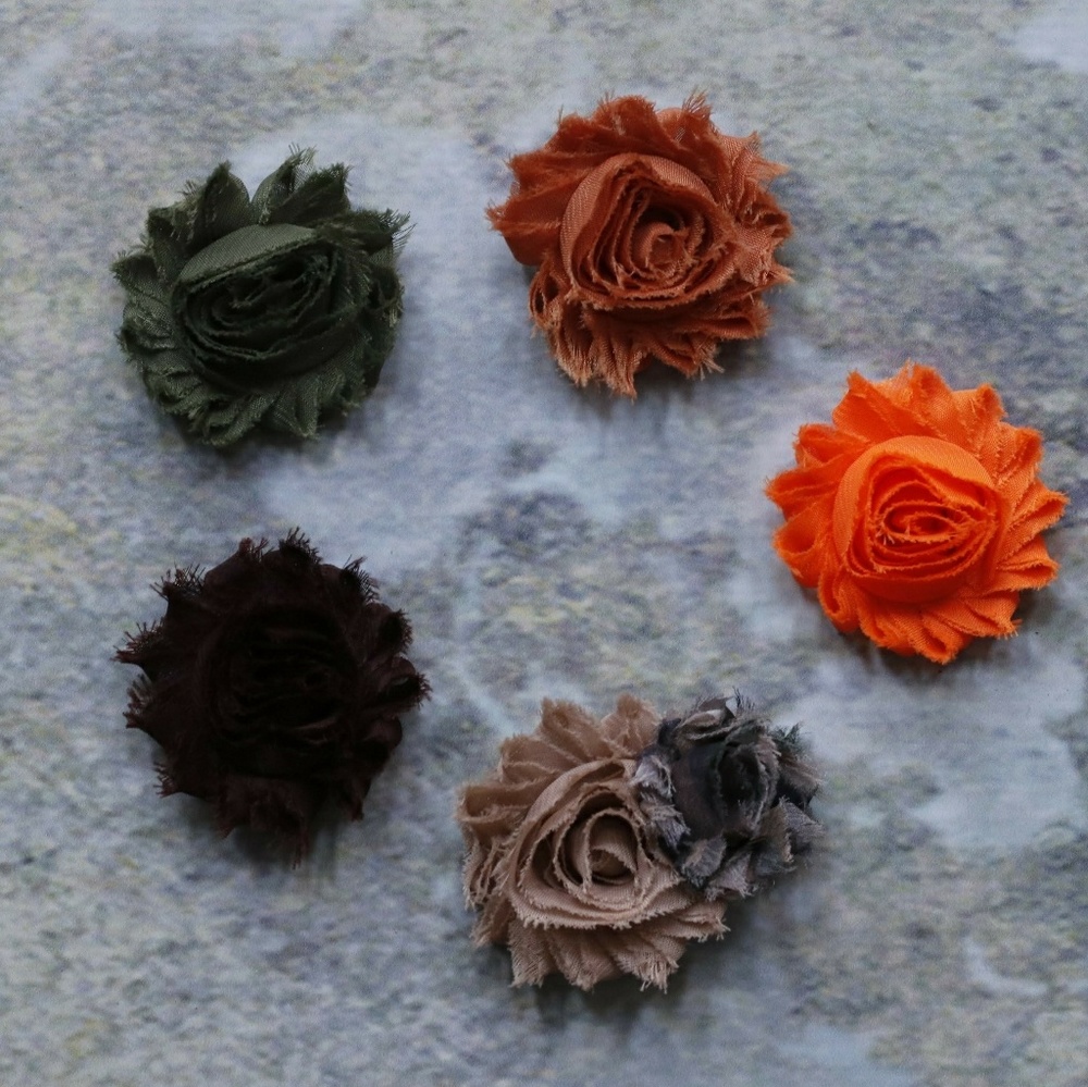 New set of 5 shabby chic hair clips Hunter camo